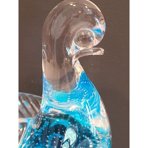 Vintage Mid Century FM Konstglas Style Glass Bird Controlled Bubbles Art Glass - Picture 11 of 15